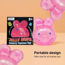 1 Cute Stress Relieving Transparent Rabbit Shaped Super Adhesive Injectable Bubble Toy: A Portable Squeeze Toy That Is Perfect For Placing On A Desk Or Relaxing On The Go. Tabas Is A Soft And Fluffy Toy For Teenagers (Suitable For Those Over 3 Years Old) | Fun And Challenging Sensory Games, Perfect As A Christmas, Halloween, And Birthday Gift, Making It An Ideal Holiday Gift.  Hand Activity Toys - 粉色 - 查看 10