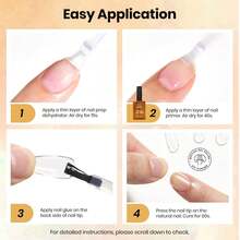 Beetles 30ML HEMA-Free Acid-Free Protein Nail Primer, Professional Large Refill Size Nail Prep For Acrylic & Gel Polish, Salon & Home DIY Manicure Essential - 30ML Clear Protein Nail Primer - 查看 6
