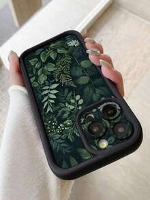 1 pieza Funda de teléfono con diseño de hoja y orificio protector de cámara, cubierta negra gruesa y anti-caída compatible con iPhone 11 Pro Max/12 Pro Max/13 Pro Max/14 Pro Max/15 Pro Max/16 Plus/16 Pro Max, 16E, Galaxy A55/A15/S24 Ultra/S25 Ultra, compatible con, compatible con, compatible con, compatible con, Honor, MOTO, compatible con One Plus, resistente al agua, a los golpes y a los arañazos,mobile phones, bags, mobile accessories, phone cases, room decoration, accessories, transparent phone cases, summer, phone straps, men's phone cases, black phone cases, pink phone cases, mobile case for men, mobile case for women, mobile phone protection, beach accessories, strawberry treats, phone protection covers. - Estilo (1 pieza) - Ver 5