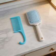 2pcs Cream Blue & Mint Green Hair Brush Set, Includes Cushion Brush, Wide-Tooth Comb, Anti- Brush, Scalp Massage Brush, Anti-Static Hair Brush, Pastel Color Comb, Cute Aesthetic Hair Brush, Portable Brush, Hook Handle Brush, Suitable For Women & Girls, Suitable For All Hair Types Beauty Home Bedroom Decor Travel Accessories Hair Styling Kit Hair Tool Kit - Airbag Massage Comb - View 8