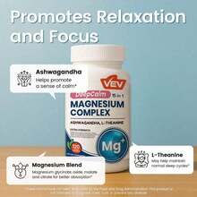 VEV DeepCalm Magnesium Complex 15-In-1 With Magnesium Glycinate, Citrate, Malate, Ashwagandha & L-Theanine, 120 Capsules" - One - View 5