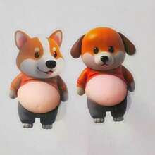 Lindo adhesivo decorativo en forma de Shiba Inu 3D color naranja - Adhesivo de silicona a prueba de golpes y autoadhesivo, decoración de hogar de moda - Multicolor - Ver 16
