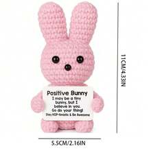 1pc Rabbit Shaped Easter Basket Filler, Suitable For Young Girls And Children, Can Be An Gift, Suitable For Female Friends And Daughters' Birthday Gifts, Handmade Crocheted Rabbit Easter Egg Decor Stuffing - 彩色 - 查看 2