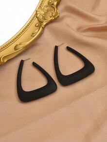 1 Pair Vintage Geometric Minimalist Exaggerated Triangle Earrings, Suitable For Daily Wear By Women - 黃金 - 查看 8
