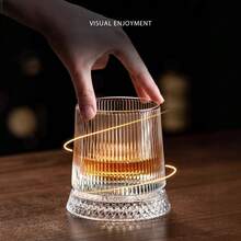 1/2 pieza Vaso de whisky de lujo de alta gama, vaso de cristal clásico, vaso de cerveza giratorio para alivio del estrés, vaso de licor premium, vaso de cristal giratorio, vaso de whisky para el hogar, vaso de licor, vaso de licores, vaso giratorio premium para alivio del estrés, vaso de whisky de cristal con relieve, vaso de bebida premium para alivio del estrés para mujeres, vaso de licor de alta gama, vaso giratorio viral - Vaso giratorio de 260 ml, 1 pieza - Ver 4