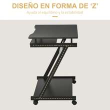 HOMCOM Roller Computer Table - A - View 2