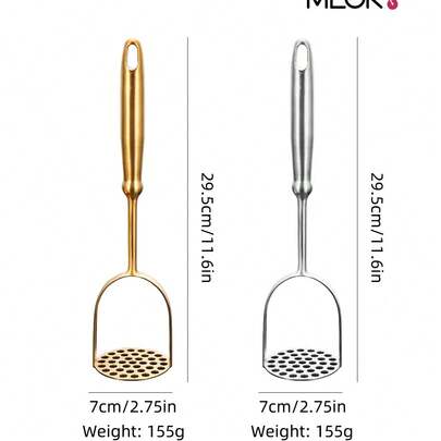 1PC Thickened 304 Stainless Steel Potato Mash Maker Features A Handheld Design And A Multi-Functional Pounding Head. The Surface Coating Is Rust-Proof And Durable. It's Suitable For Making Various Ingredients Such As Potato Puree, Pumpkin Puree, Purple Sweet Potato Puree.