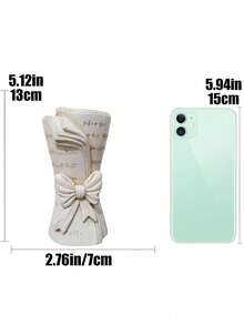 1 chiếc bình hoa kiểu Bắc Âu cổ điển hình nơ, tông màu kem/cổ điển, đồ trang trí nhà cửa bằng nhựa sáng tạo, thích hợp cho phòng khách/lối vào, cũng có thể dùng để trang trí phòng học, giá sách, tủ treo tường, bệ cửa sổ và kệ đàn piano. - Nhiều màu - Xem 3