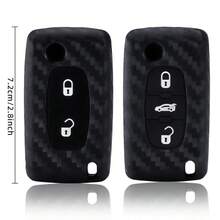 Premium Silicone Car Key Case Cover For C-Crosser C3 C4 Picasso Berlingo Case For Peugeot Partner Tepee 207 307 308 407 - black - View 5