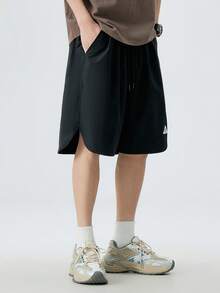 Plus Size Quick-Dry Shorts, Lightweight Breathable Fashion Beach Pants, Suitable For Summer - Black - View 3