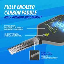 JOOLA Ben-Johns Pickleball Paddle, Featuring Charge Surface Technology For Enhanced Power And Feel - Full Carbon Fiber Wrap, Larger Sweet Spot - USAPA Certified - Yellow - View 6