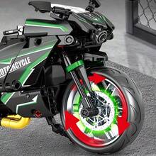 723片/331片复古摩托车模型积木，办公装饰摆件，艺术收藏品，节日惊喜，情人节礼物，生日礼物 - 彩色 - 查看 4