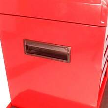5-Drawer Storage Box, With Casters And Rolling Options, Removable Top And Adjustable Shelves, Garage Toolbox - Red - View 6