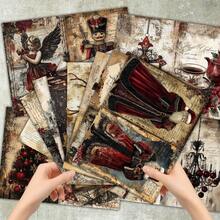 36 Sheets A5 Deep Red Christmas Santa Claus Angel Decorative Background Scrapbooking Paper, Suitable For Bullet Journal, Scrapbook, Card Making And Crafts - Rectangle - View 6