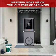 Wireless Video Doorbell With 4.3'' IPS Screen – No WiFi Required, 2-Way Audio, Infrared Night Vision, Plug-In Indoor Chime, 128GB SD Card, Motion-Activated Recording – WiFi Wireless Intercom Smart Doorbell Video Security Camera For Home (Black) - I5364MENL-black - View 6