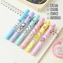 6pcs Fluorescent Marker Set Cute , Egg Cat Fluorescent Markers Learning Stationery - A - View 3