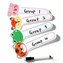 hoojojo 10/40 Thẻ trắng có thể xóa, hình hổ, ếch, cáo và heo con, thẻ học viết xóa được, dụng cụ hỗ trợ giảng dạy trong lớp học, thẻ luyện viết hình động vật tự làm, đồ dùng học tập cho trẻ em, đạo cụ trò chơi tương tác cho năm học mới. - Nhiều màu - Xem 4