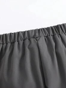 Celana Panjang Kasual Polos Anak Laki-Laki dengan Bordir, Saku Miring, Desain Sabuk, Cocok untuk Pemakaian Sehari-hari, Perjalanan, Pesta, Liburan, Fesyen Serbaguna - Grey - View 4