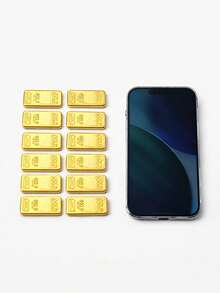 Mini Fake Gold Bar Set. Imitation Gold Ingot, Decorative Prop, Photography Decor, Toy Model, Fake Gold Model, Mini Model, Miniature Model, Miniature Item, Mini Trinket, Mini Toy, Toy, Man's Toy, St. Patrick's Day - Multicolor - View 3