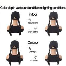 Women's Fashion Wig Baseball Cap, Made Of Synthetic Fiber, Black Hat With Two Braids, Suitable For Daily Life, Work And Holidays - Multicolor - View 8