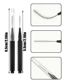 Bộ 200 cọ kẻ lông mày siêu nhỏ, cọ tạo hình lông mày có nắp đậy, cọ xoắn ốc, thích hợp để kẻ lông mày và lông mi, nâng và nhuộm lông mày và lông mi, dụng cụ hỗ trợ nối mi, cọ trang điểm mắt (200/100/50/20/5 chiếc) - Nhiều màu - Xem 7