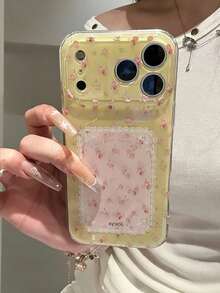 Ốp lưng điện thoại bóng bẩy họa tiết hoa mùa xuân dễ thương, tương thích với iPhone 17 Pro Max, 17 Pro, 17, 16 Pro Max, 16 Pro, 15 Pro Max, 15 Pro Max, 15 Pro, 15. Thiết kế thẩm mỹ, bảo vệ ống kính, chống sốc. - Màu vàng - Xem 3