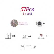 1 Set/57PCS Heart-Shaped DIY Tooth Decor Set With Box, Elegant Tooth Accessories, Suitable For Daily Wear And Parties (Glue Not Included) - Multicolor - View 8