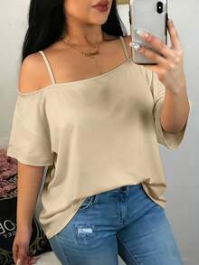 1 pieza Camiseta sin mangas de punto con estampado de leopardo y bloques de color, adecuada para vacaciones y playa en verano de manera casual - Beige claro - Ver 9