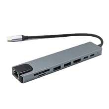 Type-C 转 8 合 1 扩展坞 RJ45 100Mbps 高清电视 4K30Hz USB-C PD100W SD/TF 读取多功能笔记本电脑扩展坞 - 查看 7
