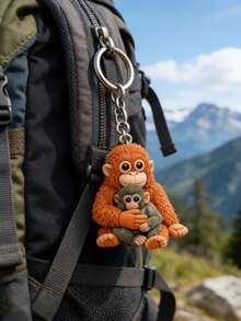 1pc 2D New Acrylic Protective Monkey/Gorilla Doll Pendant, Cute Cartoon Gorilla Key Accessory, Suitable For Backpacks, Bags, Car Keys, Phone Cases, Earphone Cases, Wallet Decorations, Couple Gifts, Holiday And Birthday Gifts, Fashion Accessories, Desktop Ornaments, Party Decorations, Pendants. Gifts For Mother, Father, Graduation, And Teacher - Multicolor - View 10