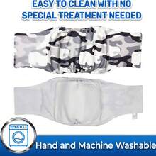 可重复使用可清洗的公狗尿布（3条装），高吸水性，带结实灵活的封口 - 彩色 - 查看 3