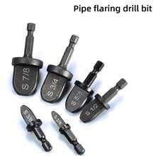 Bộ dụng cụ nong ống lục giác 6 chi tiết, mũi khoan nong ống, dụng cụ sửa chữa ống mềm, dụng cụ nong ống điều hòa không khí, bao gồm các mũi khoan 1/4", 3/8", 1/2", 5/8", 3/4", 7/8". - Nhiều màu - Xem 2