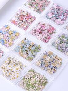 1盒3D可爱花朵春季美甲装饰Y2K蜜蜂雏菊玫瑰樱花花瓣混合设计木浆美甲饰品亮片DIY美甲装饰沙龙美甲用品 - 彩色 - 查看 6