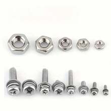 380pcs Hex Nut And Bolt Set - Durable M2, M2.5, M3, M4, M5 Metric Sizes, Universal Engineering And Repair Hardware Kit, Metal Material, Long-Lasting, |Hex Nut|Durable Metal Nut, Nut And Bolt Set - Silver - View 5