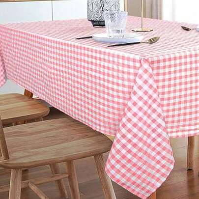 1 块休闲甜美格子桌布，亲肤吸水可重复使用，适合野餐、派对、客厅、餐厅、家居装饰、春夏季