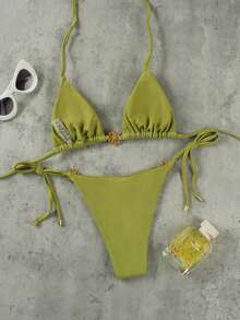 Women Bikini Sets - Green - View 4