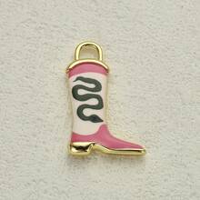 1 件甜美粉色系列 DIY 首饰吊坠，草莓/花朵/蜗牛/靴子/蝴蝶结/爱心珐琅元素，少女风百搭吊坠配件 - 印刷粉紅色 - 查看 13