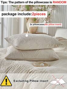 2pcs Khaki Boho Style Cutout Tufted Pillowcases, Vintage Farmhouse Chic Polyester Decorative Pillow Covers Suitable For All Seasons, Decor, Machine Washable, Inserts Not Included - Khaki - View 4