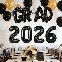 5个连体GRAD + 2026铝箔气球，2026毕业派对装饰，2026学校装饰，毕业典礼装饰 - 畢業 - 查看 2