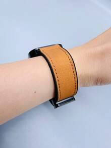 1pc Silicone Smart Watch Band, Compatible With Redmi Watch 6 Active/6 Lite, Watch 5 Active/5 Lite, Watch 3 Active/3 Lite, Watch 4, Mi Band 8 Pro/9 Pro, Silicone Folding Magnetic Strap Accessory - Crazy Horse Brown - View 2