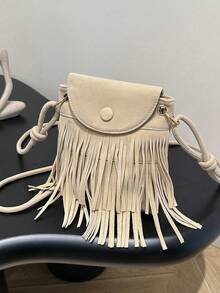 1 pieza Bolso de hombro/cruzado versátil, ligero y con borlas de estilo retro y elegante, de PU, con correa ajustable y opciones de color, que cubre las necesidades básicas de almacenamiento, adecuado para viajes, compras, salidas, regalo ideal para Halloween, Acción de Gracias, Navidad - Multicolor - Ver 4