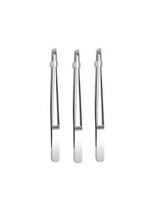 3支装高品质不锈钢眉镊，可拔除内生毛发，斜口眉镊，精密脱毛镊，符合人体工学的手柄设计，适用于细小毛发，可拔除内生毛发，眉毛修整工具，1套 - 彩色 - 查看 8