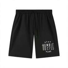 Men's Letter Print T-Shirt And Drawstring Waist Shorts Set Mens Matching Set, Mens Two Piece Set, Streetwear, Casual Outfits, Loungewear, Summer Fits, Mens Tracksuit, Graphic Tee Set, Vacation Outfit, Athleisure,Vintage T Shirts,Polo,Graphic T Shirts,Graphic Tees,Traje De Hombre Elegante,Jerseys,Funny T Shirt,Funny Shirts,Sudaderas Para Hombre,Shorts De Hombre,Mens Clothes,Shorts,Men 2 Piece Set,Summer Clothes,Easter Outfits,Mens Clothes,Two Piece Set Women,Summer Outfits - Quần short đen - Xem 8