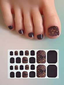 Nail Art Toe Stickers, Assorted Designs Including Glitter, Cartoon Hearts, Geometric Patterns, Solid Colors, Versatile Mixed Styles, Easy Application With Scraper - Multicolor - View 21