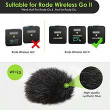2 piezas Paravientos para micrófono compatible con RODE Wireless Go 2, filtro antiviento profesional diseñado para el sistema de micrófono inalámbrico compacto RODE - Unitalla - Ver 3