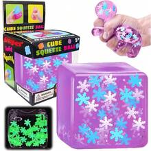 1/4 piezas Juguetes antiestrés para adultos, Cubo de copo de nieve luminoso para apretar, Juguetes de caramelo de rebote lento, Juguetes sensoriales, Bolas de malta antiestrés, Adecuado para regalos de fiesta infantil y cumpleaños - Multicolor - Ver 9