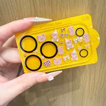 Camera Lens Protector + Cute Leopard Print Bear Decorative Sticker DIY Base, Camera Protection Film - Leopard Print Butterfly Bear - View 3