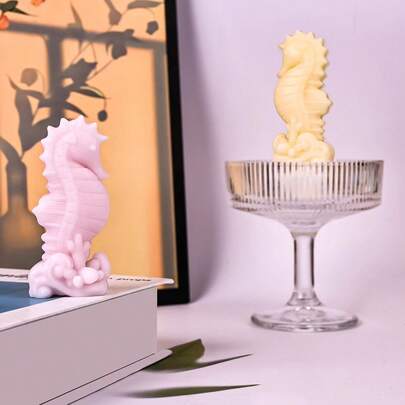 Khuôn silicon hình cá ngựa 3D, dùng làm nến, sáp thơm, thạch cao trang trí nhà cửa.