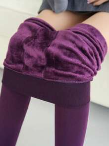 Leggings térmicos gruesos para mujer disponibles en 7 colores, calcetines térmicos de 240g, ajuste ceñido que da forma perfecta a las curvas de las piernas, de moda y versátiles, se pueden usar como ropa exterior - Multicolor - Ver 9