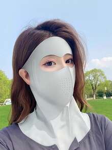 1/2件夏季新款時尚防曬面罩，全臉與頸部覆蓋，防曬面罩，女性沙灘配件，女性圍巾，旅行必需品 - 面罩-全臉護頸一體黑色口罩 - 查看 5